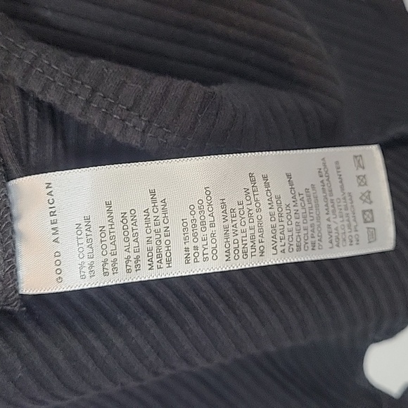 Good American black ribbed thong bodysuit - Picture 6 of 11